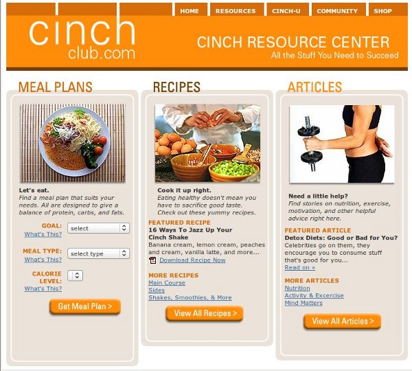 Cinch Club Online Weight Loss Center - Resources