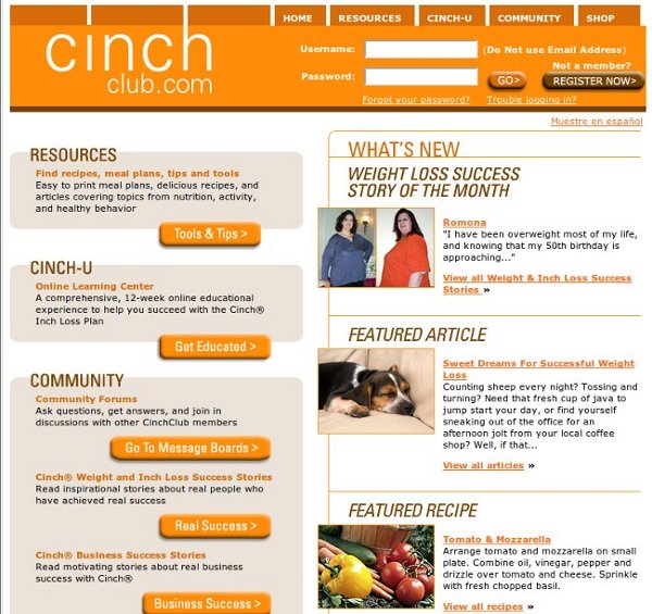 Cinch Club Free Online Weight Loss Center